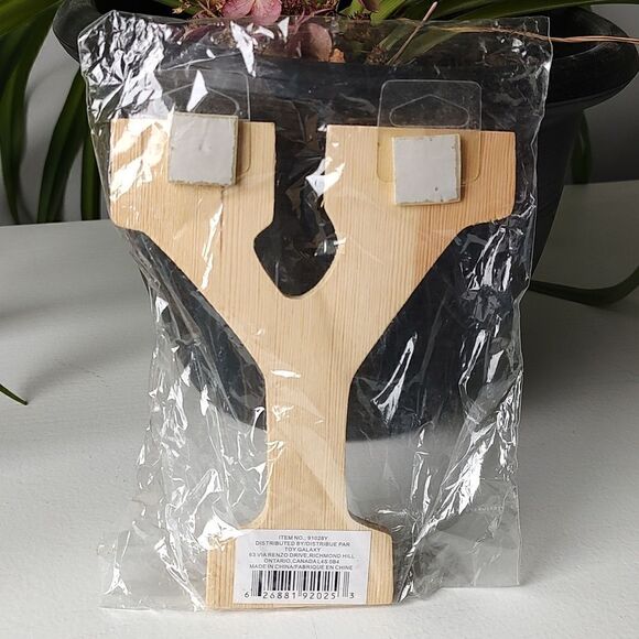 Natural Unfinished Wood Beveled 6" Tall Letter Y - Picture 3 of 4
